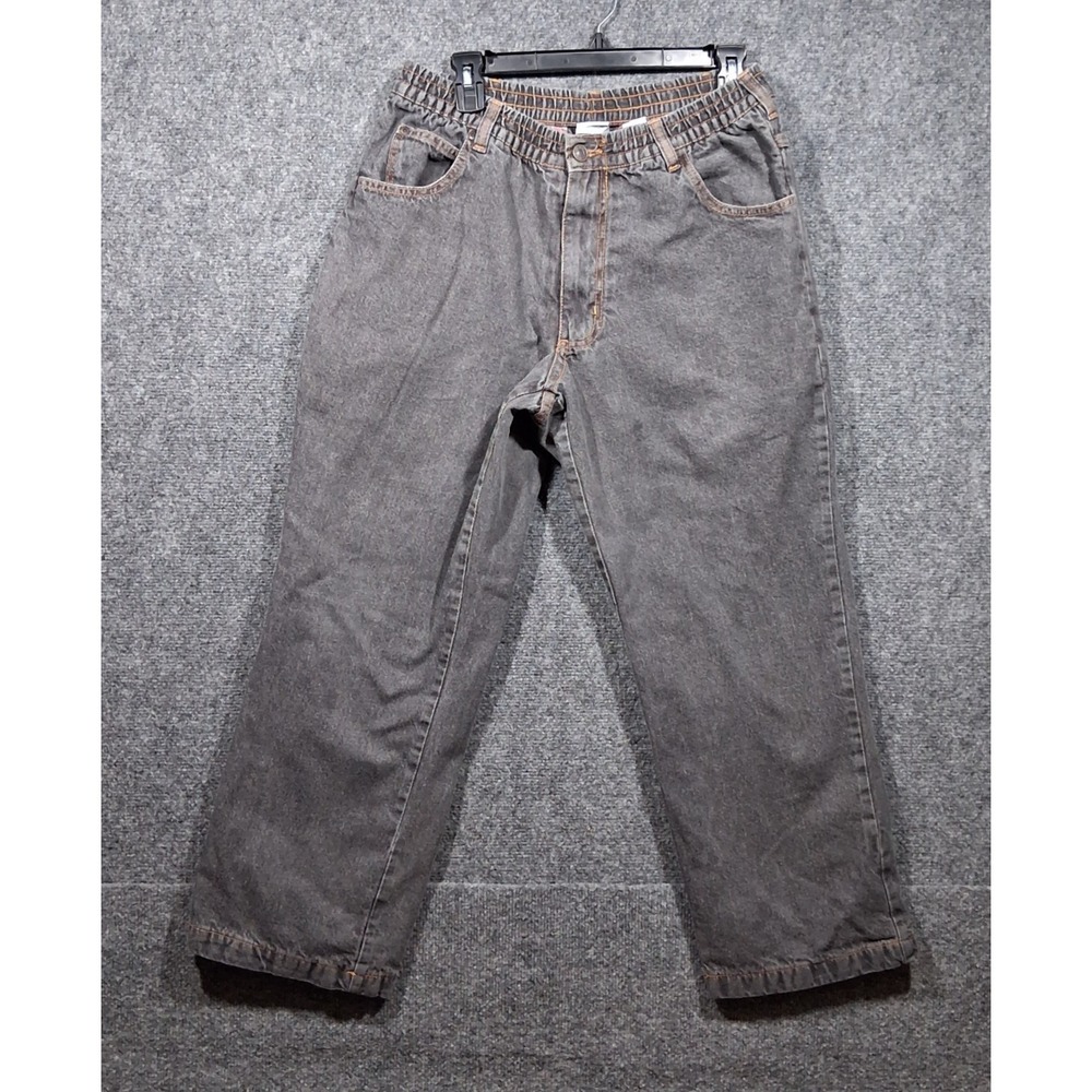 Haband Ice House Flannel Lined Jeans Faded Black‎ Size 34/S Elastic Waist